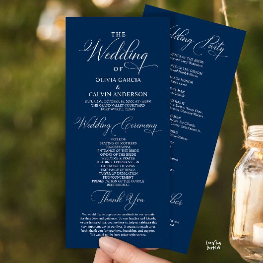 Moderne Elegante Trouwceremonie Orde Programmakaart