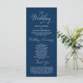 Moderne Elegante Trouwceremonie Orde Programmakaart (Staand voorkant)