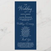 Moderne Elegante Trouwceremonie Orde Programmakaart (Voorkant)