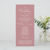 Moderne Elegante Trouwceremonie Orde Programmakaart (Staand voorkant)