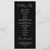 Moderne Elegante Trouwceremonie Orde Programmakaart (Achterkant)