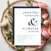 Moderne Elegante Trouwdag in Navyblauw Kaart