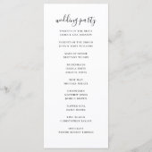 Moderne Elegante Trouwdag | Minimal Script Ceremon Programmakaart (Achterkant)