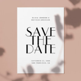 Moderne Elegante Trouwdag | Minimalistische Foto & Save The Date
