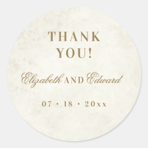 Moderne Elegante Trouwdag Ronde Sticker