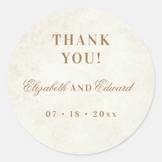 Moderne Elegante Trouwdag Ronde Sticker (Voorkant)