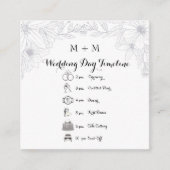 Moderne Elegante Trouwdag-tijdlijn met foto Informatiekaartje (Voorkant)