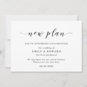 Moderne Elegante Trouwdatum Wijziging Aankondiging (Voorkant)