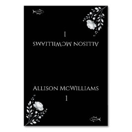 Moderne Elegante Trouwen Zwart-wit Vis Kaart