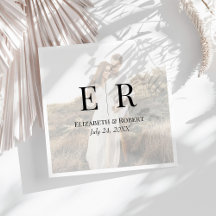 Moderne Elegante Trouwfoto met Monogram