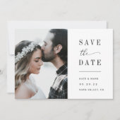 Moderne Elegante Trouwfoto Save The Date (Voorkant)