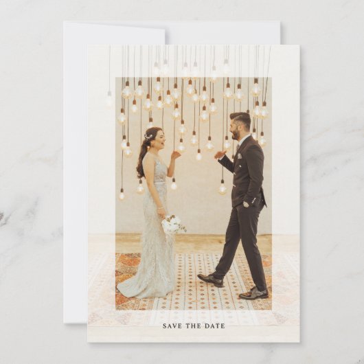 Moderne Elegante Trouwfoto Save The Date (Voorkant)