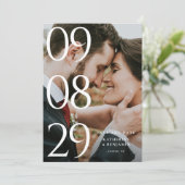 Moderne Elegante Trouwfoto Save The Date (Staand voorkant)