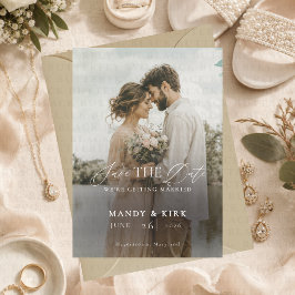 Moderne Elegante Trouwfoto Save The Date Kaart