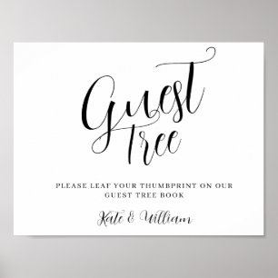 Moderne elegante trouwgastenboek Boom BORD Poster