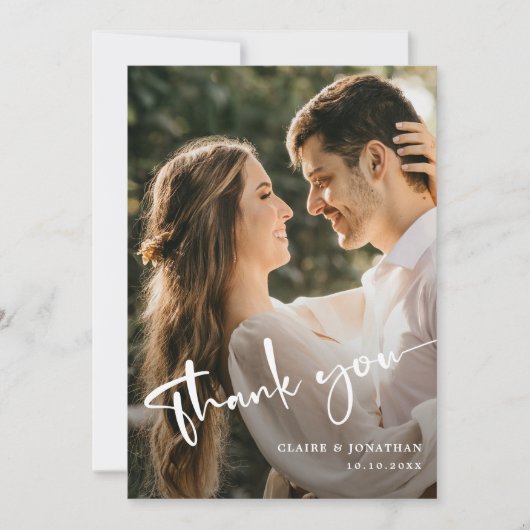 Moderne Elegante Trouwkaart Bedankt Kaart Custom P (Voorkant)