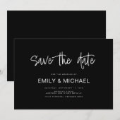 Moderne Elegante Trouwkaart Opslag van de Datum Save The Date (Voorkant / Achterkant)