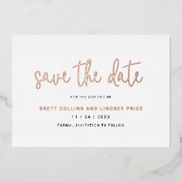 Moderne Elegante Trouwkaart Save The Date Folie Uitnodiging