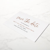 Moderne Elegante Trouwkaart Save The Date Folie Uitnodiging (Gedraaid)