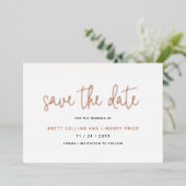 Moderne Elegante Trouwkaart Save The Date Folie Uitnodiging (Staand Voorkant)