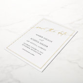 Moderne Elegante Trouwkaart 'Save the Date' Folie Uitnodiging (Gedraaid)