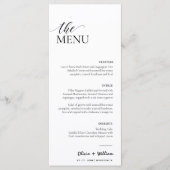 Moderne Elegante Trouwmenu en Dankkaart Menu (Voorkant)
