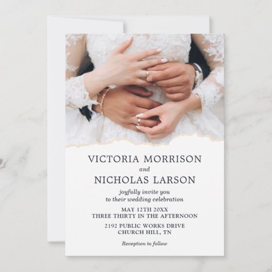 Moderne Elegante Trouwringen voor Bruid en Bruideg Kaart (Voorkant)