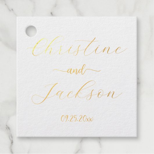 Moderne Elegante Trouwscript Bedankjes Labels (Voorkant)