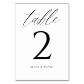 Moderne Elegante Trouwtafel Nummers Kaart (Voorkant)