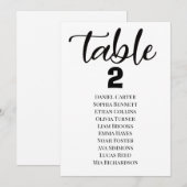 Moderne Elegante Trouwtafel Nummers Zitplaatsen Ch Kaart (Voorkant / Achterkant)