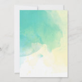 Moderne elegante turkooise gouden waterverf bruilo kaart (Achterkant)