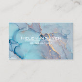 Moderne Elegante Turquiose Gouden Marmeren Agaat G Visitekaartje (Voorkant)
