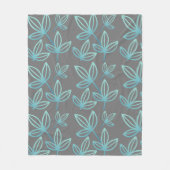 Moderne elegante turquoise bladeren fleece deken (Voorkant)
