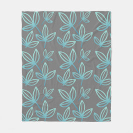 Moderne elegante turquoise bladeren fleece deken