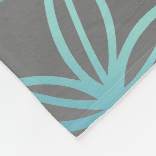 Moderne elegante turquoise bladeren fleece deken (Hoek)