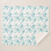 Moderne elegante turquoise bladeren sherpa deken (Voorkant (horizontaal))