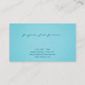 Moderne Elegante Turquoise Blauwgroen Christelijke Visitekaartje (Achterkant)
