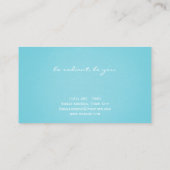 Moderne Elegante Turquoise Blauwgroen Schoonheidst Visitekaartje (Achterkant)