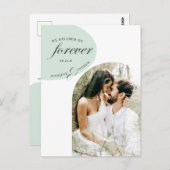 Moderne elegante turquoise foto Save the date Briefkaart (Voorkant / Achterkant)