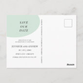 Moderne elegante turquoise foto Save the date Briefkaart (Achterkant)