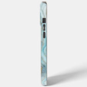 Moderne Elegante Turquoise Gouden Marmer Case-Mate iPhone Case (Achterkant / Links)