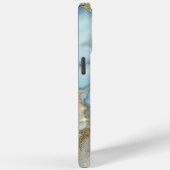 Moderne Elegante Turquoise Gouden Marmer Case-Mate iPhone Case (Achterkant / Rechts)