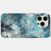 Moderne Elegante Turquoise Gouden Marmer Case-Mate iPhone Case (Achterkant (horizontaal))