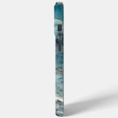 Moderne Elegante Turquoise Gouden Marmer Case-Mate iPhone Case (Achterkant / Links)