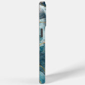 Moderne Elegante Turquoise Gouden Marmer Case-Mate iPhone Case (Achterkant / Rechts)