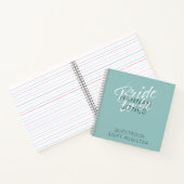 Moderne Elegante Turquoise Mintgroene Bruiloft Fee Notitieboek (Binnen)