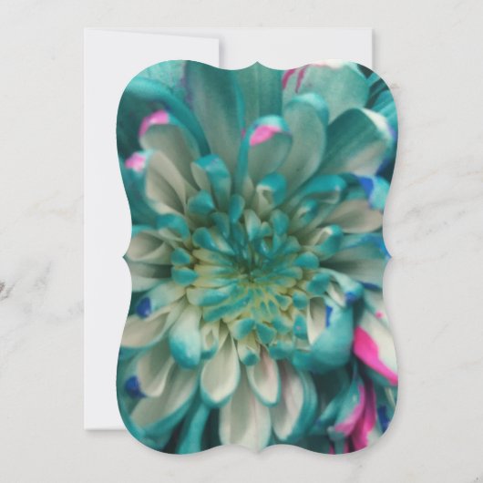 Moderne Elegante Turquoise Roze Bloemenbruiloft Kaart (Achterkant)