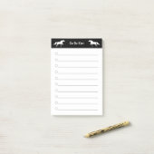 Moderne elegante twee paarden in zwart-wit post-it® notes (Op bureau)