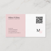Moderne Elegante Twee-Toons QR-Code Visitekaartje (Achterkant)
