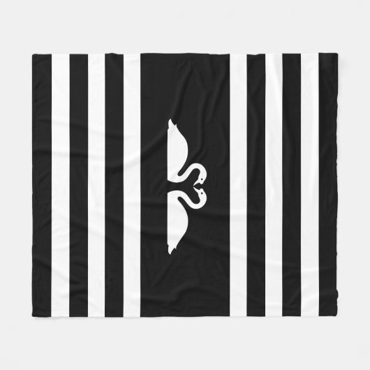 Moderne elegante twee zwanen op zwarte en witte st fleece deken (Voorkant (Horizontaal))